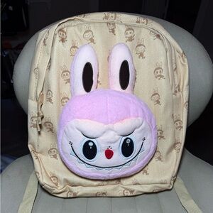 Playful Bunny Face Backpack in Pink and Cream